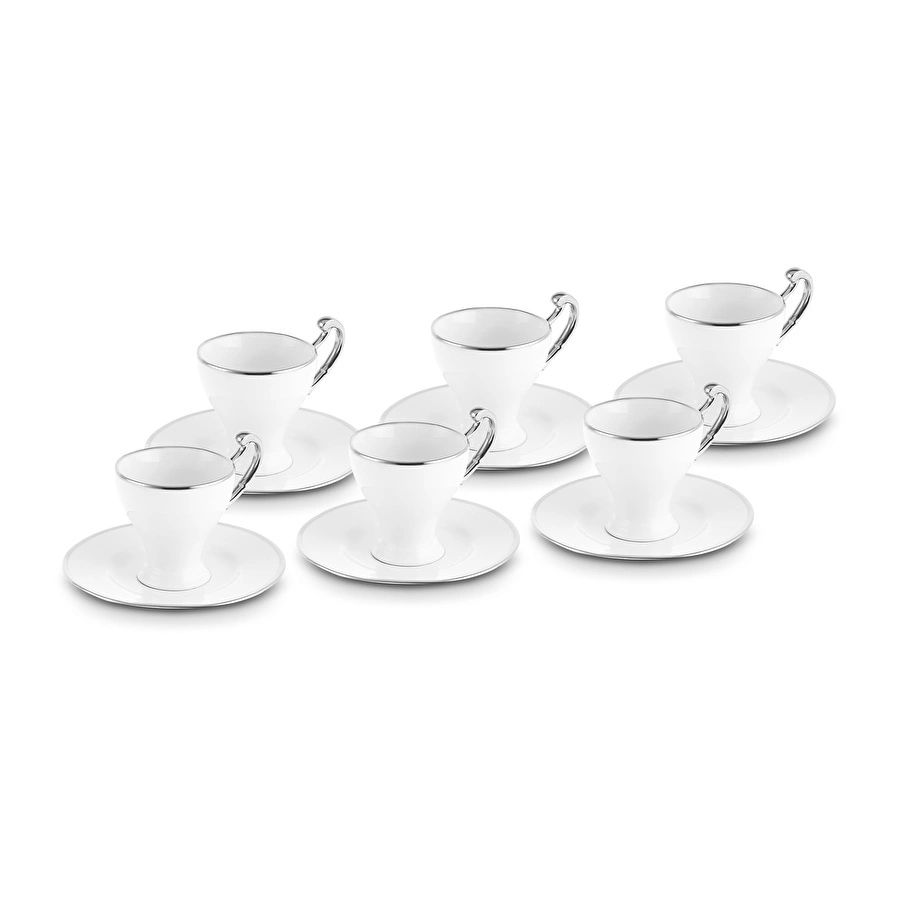 Karaca Serpil 6 Kişilik Kahve Fincan Takımı Platin 100 ml