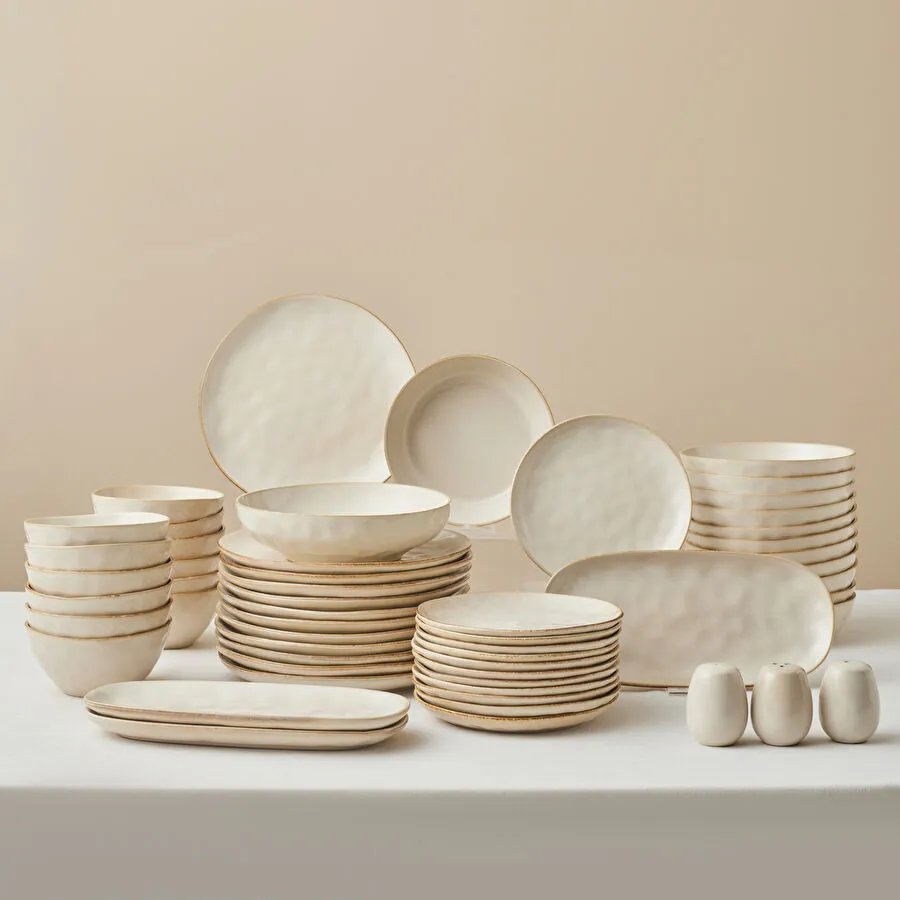 Karaca Earth Collection Aria 55 Parça 12 Kişilik Yemek Takımı Bej