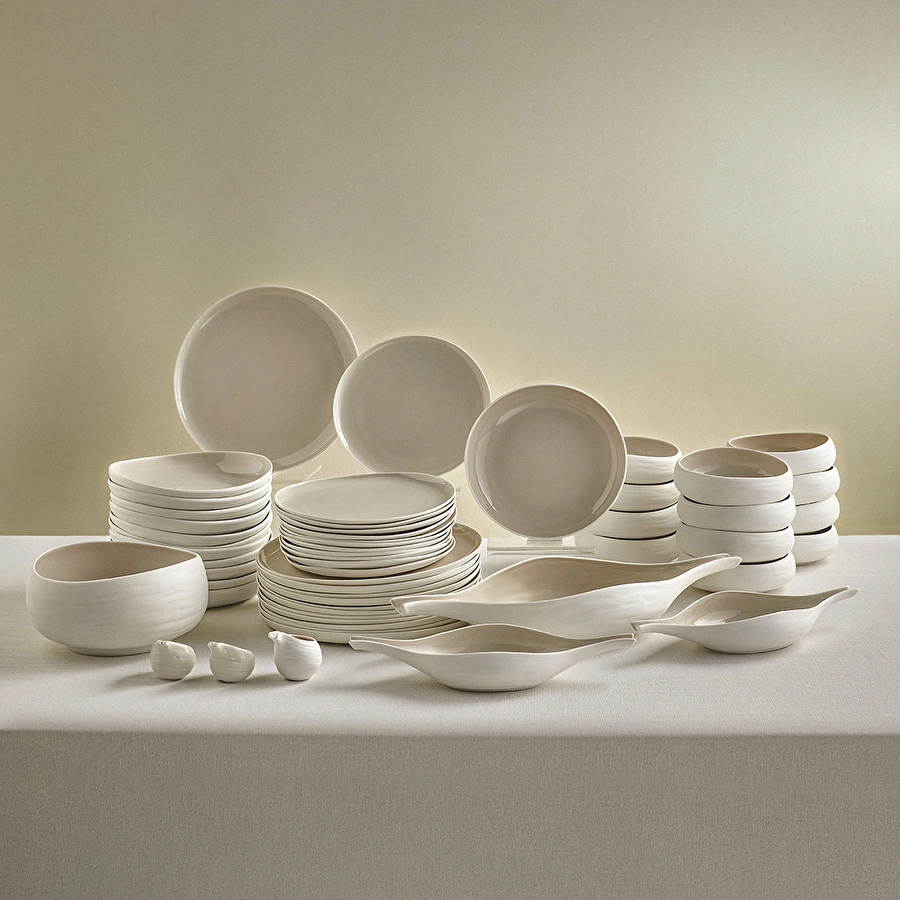 Karaca Earth Collection Clay 55 Parça 12 Kişilik Yemek Takımı Bej