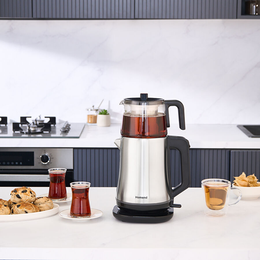 Homend Royaltea Elegant 1777H Inox Çay Makinesi Siyah