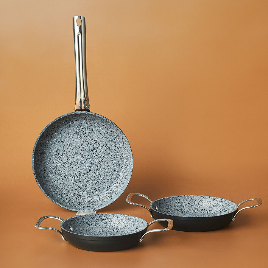 Karaca Biogranit Power-Inox Monet 3 Parça Tava Sahan Set Siyah