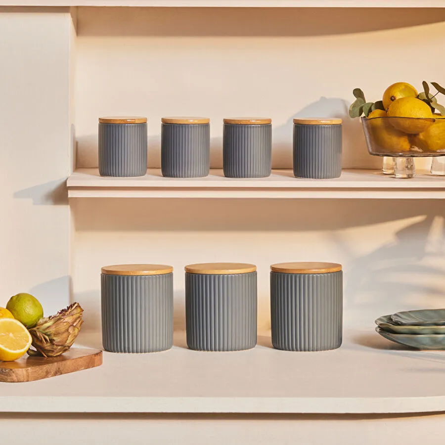 Karaca Massimo 7'li Seramik Baharat Takımı Antrasit