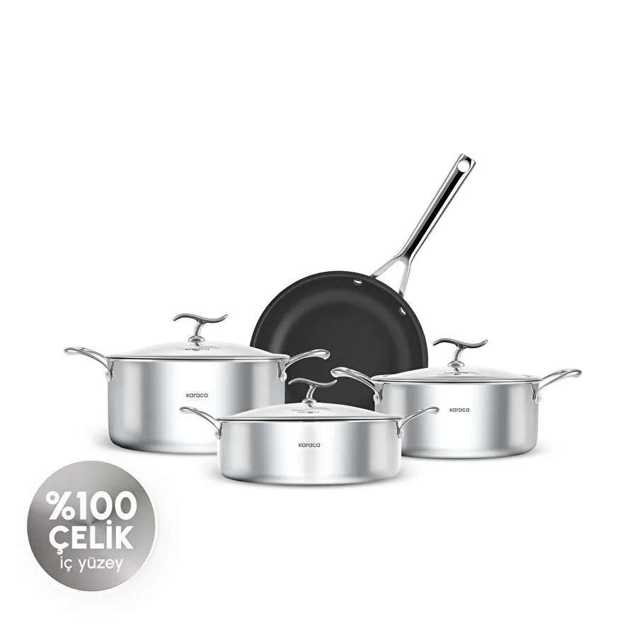 Karaca Plasma Steel 316+ 3Ply 7 Parça Tencere ve Tava Seti
