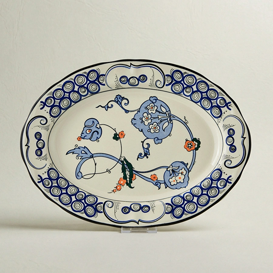 Karaca x Ömür Akkor İznik Hatai Kayık Tabak 30 cm