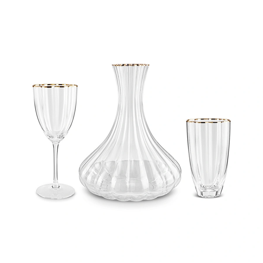 Karaca Fine Pearl Shell 25 Parça Bardak Kadeh ve Karaf Seti Gold