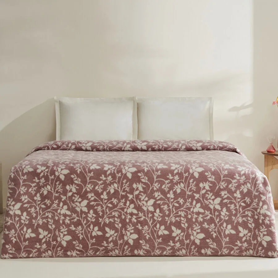 Karaca Home Cinta Çift Kişilik Akrilik Battaniye Mürdüm