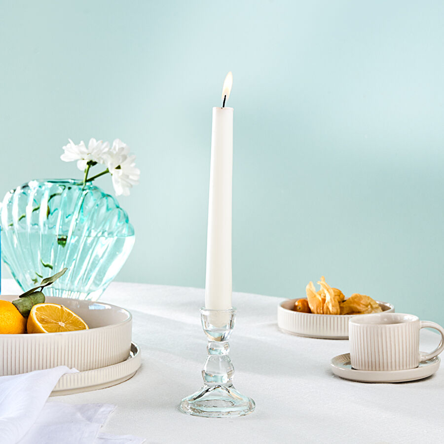 Karaca Marine Cam Şamdan Şeffaf 6,5 x 6,5 x 9 cm