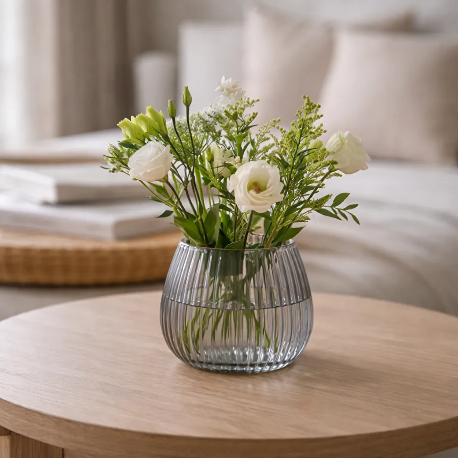 Karaca Home Boris Cam Vazo Antrasit 17x17x18,5 cm