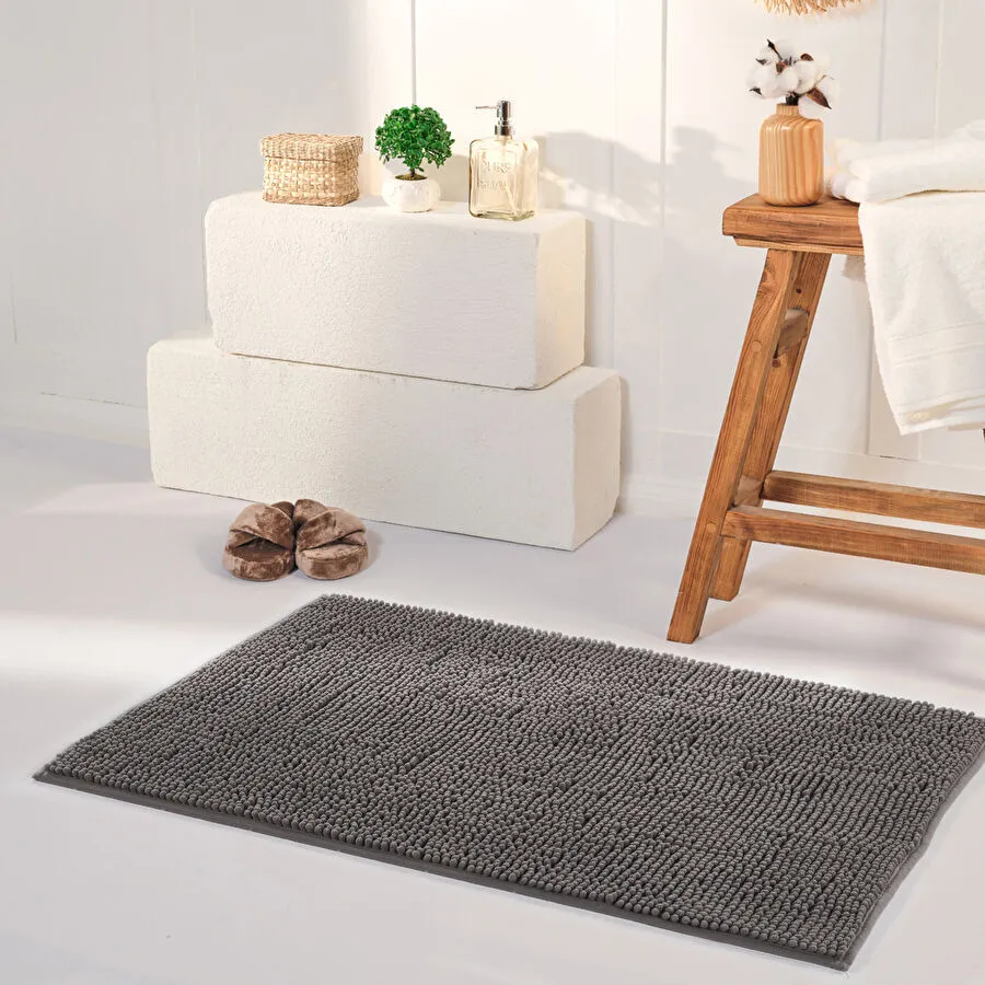 Kaşmir Home Soft Makarna Banyo Paspas Antrasit 60x100 cm