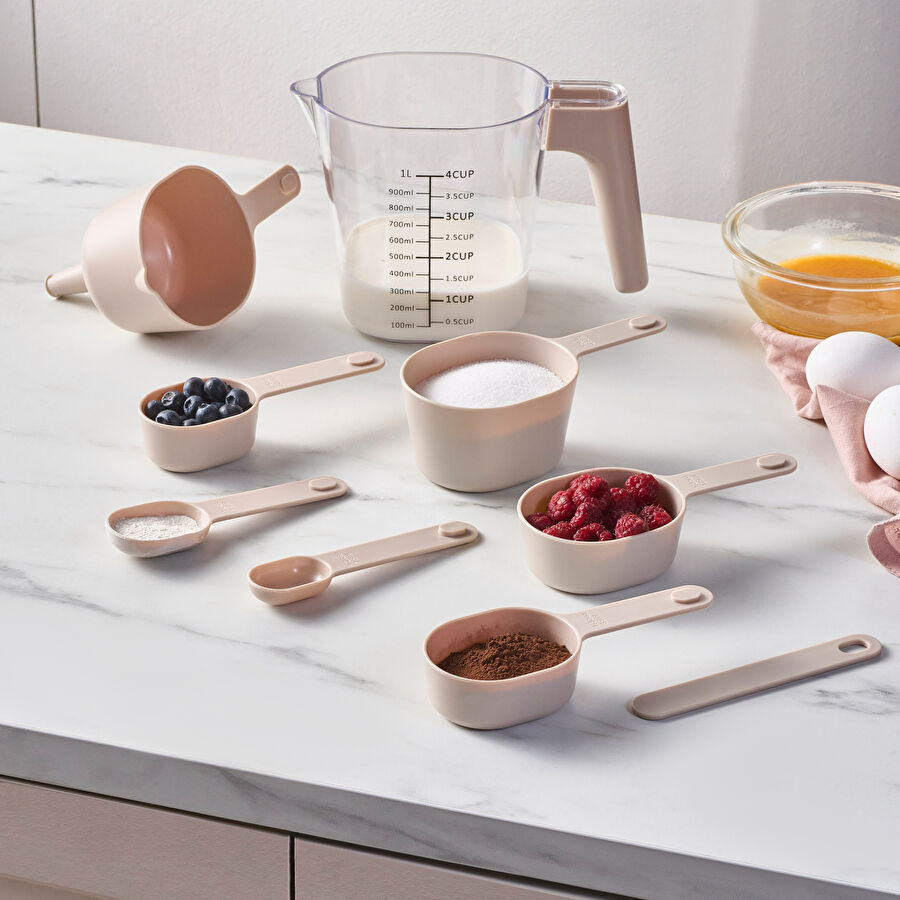 Karaca Ekin Hazneli Ölçü Kabı & Kaşığı Seti