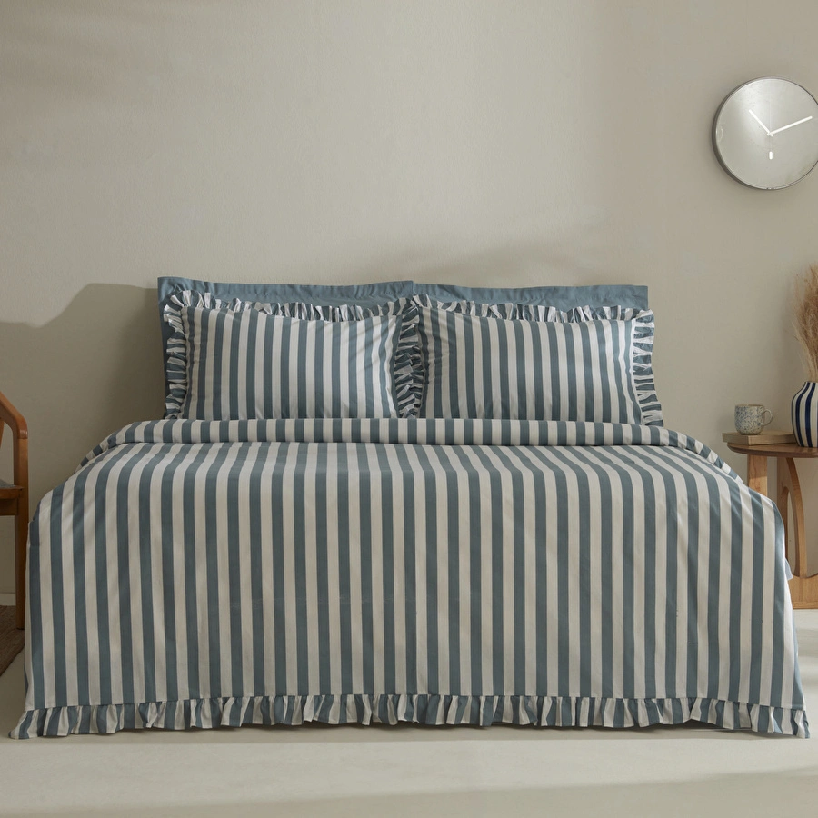 Karaca Home Ripple Çift Kişilik Nevresim Takımı Mavi