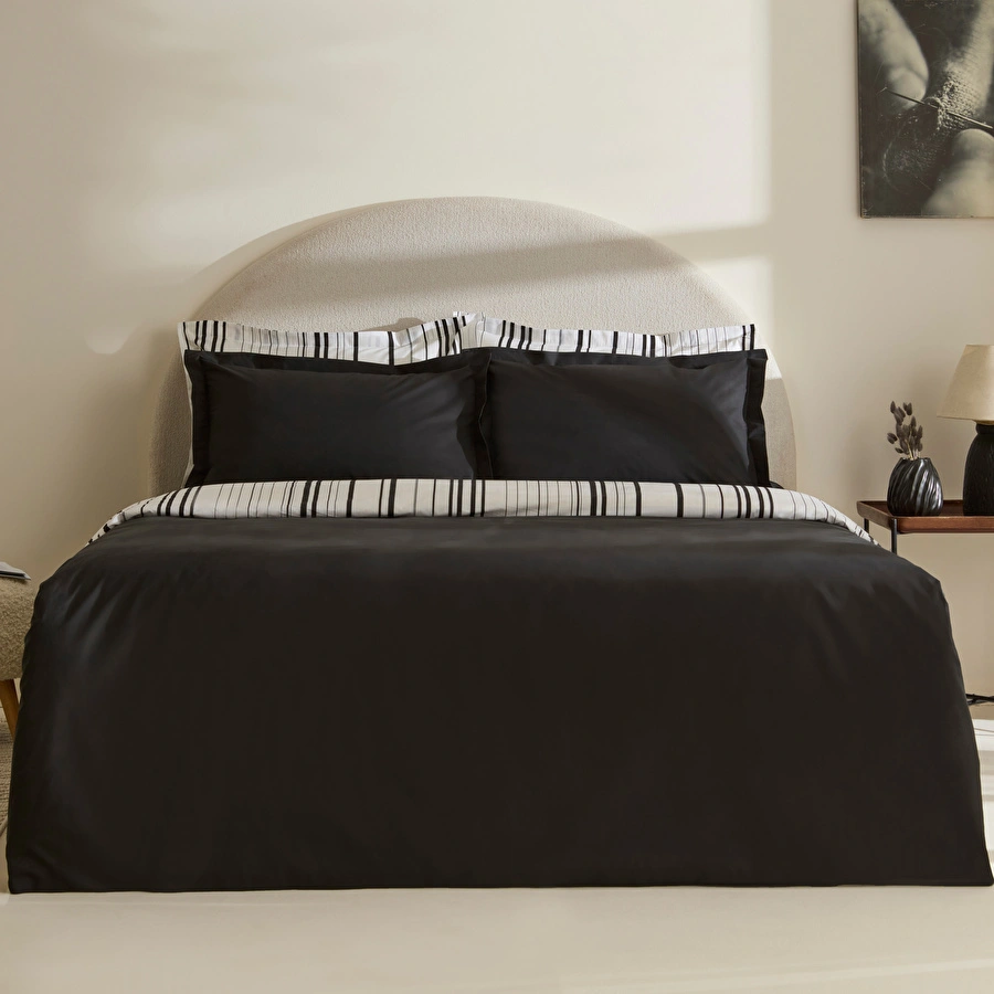 Karaca Home Cool Stripe Çift Kişilik Nevresim Takımı Siyah