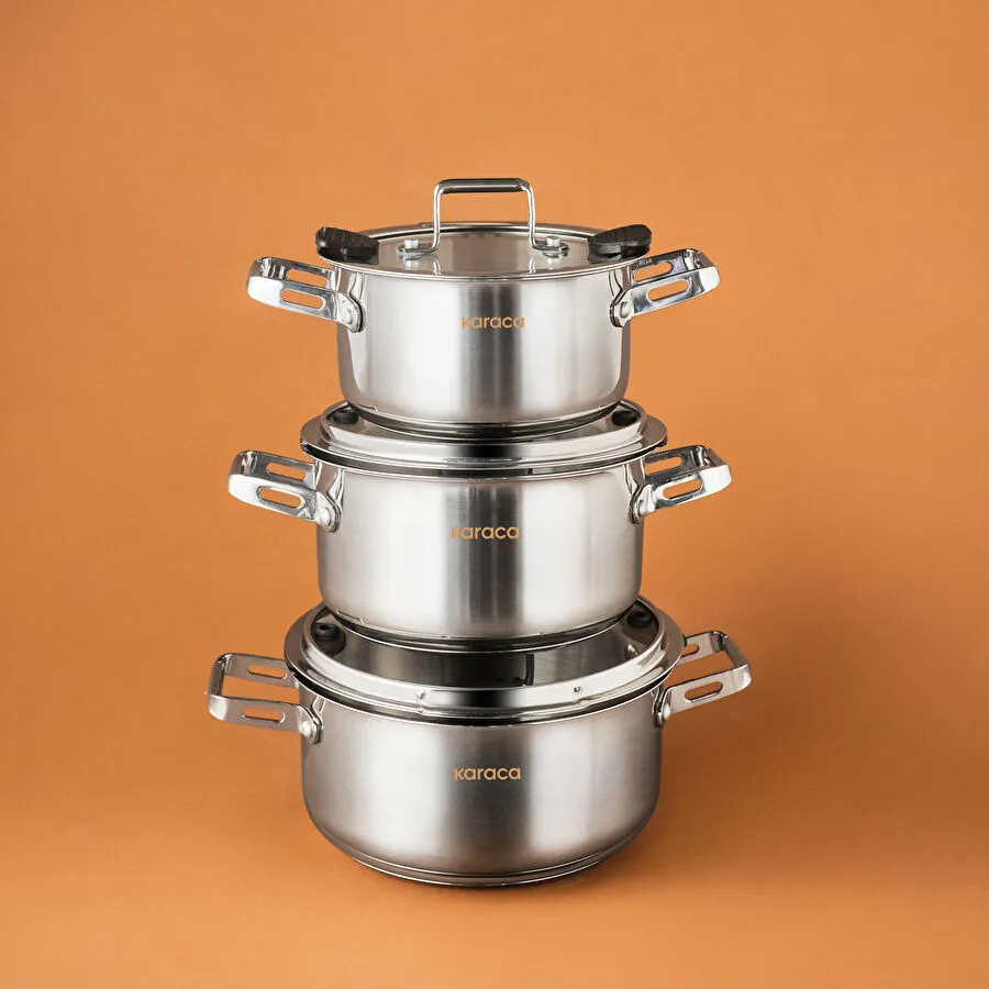 Karaca Montreal İndüksiyon Tabanlı 6 Parça Çelik Midi Set