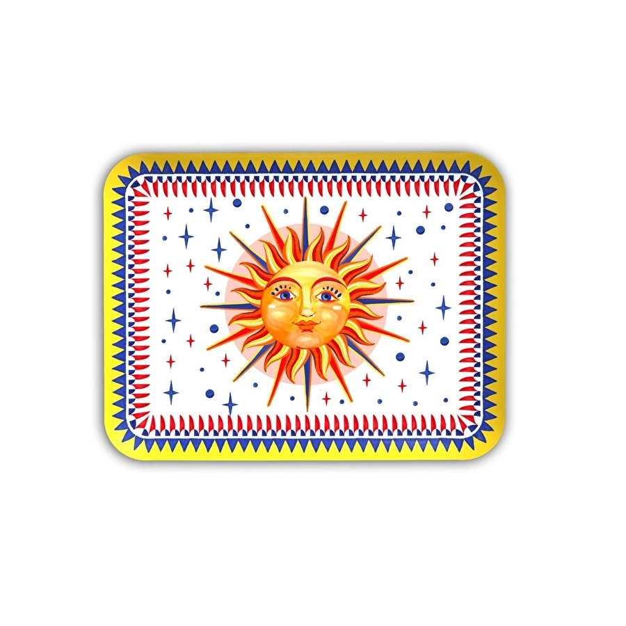 Baci Milano Dolce Vita Güneş Desenli Metal Dikdörtgen Tepsi 20X25 cm