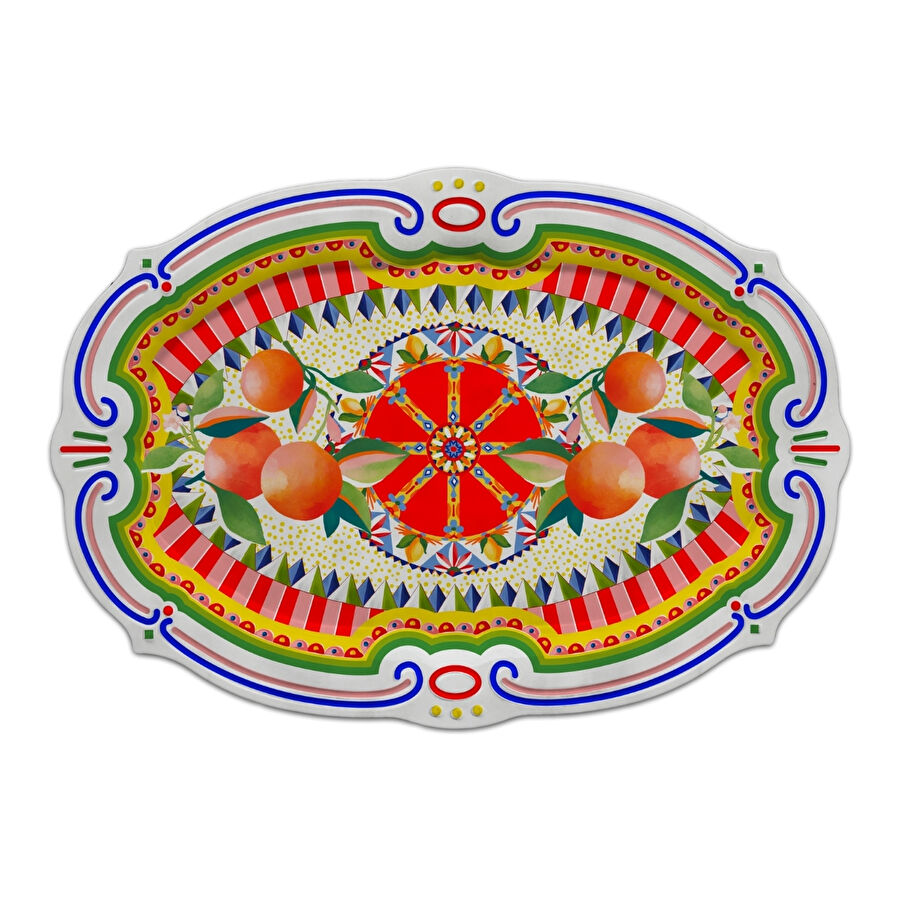 Baci Milano Dolce Vita Oval Servis Tabağı / Tepsi 50 cm, Melamin