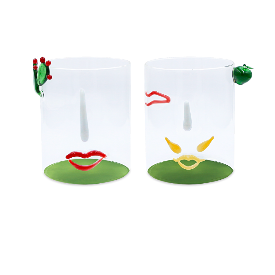 Baci Milano Romeo&Giulietta 2'li Bardak Seti Cam Yeşil 370 ML