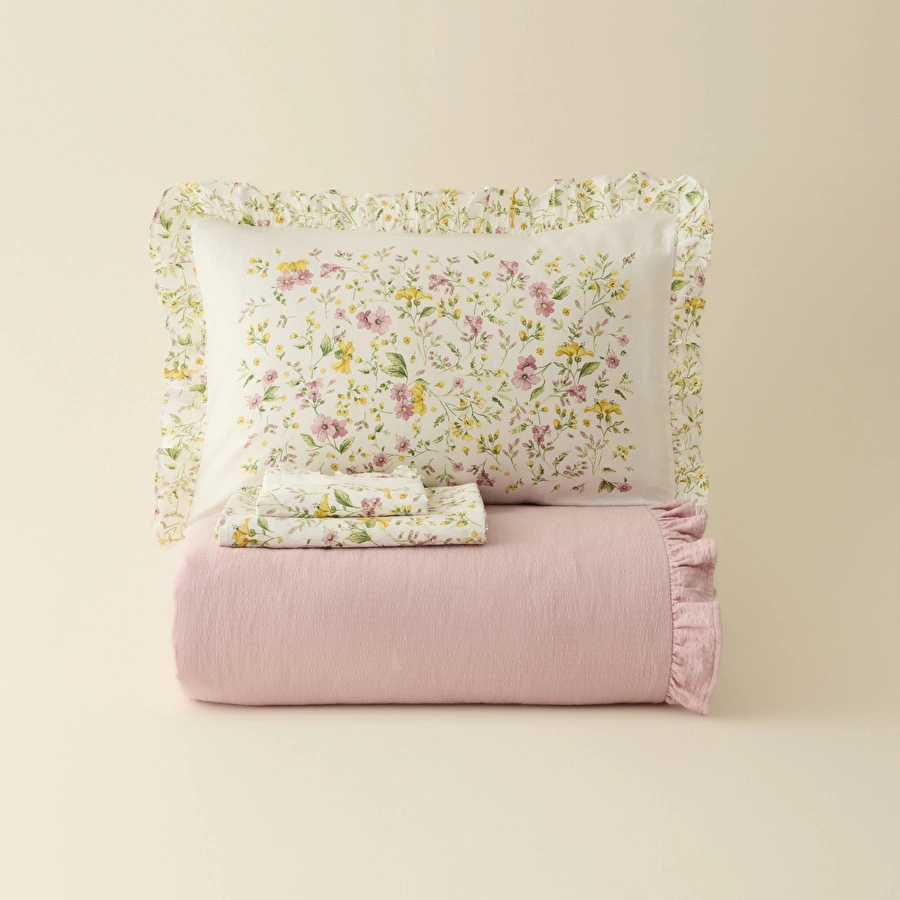 Karaca Home Dorian %100 Pamuk Muslin Çift Kişilik Nevresim Takımı Pudra