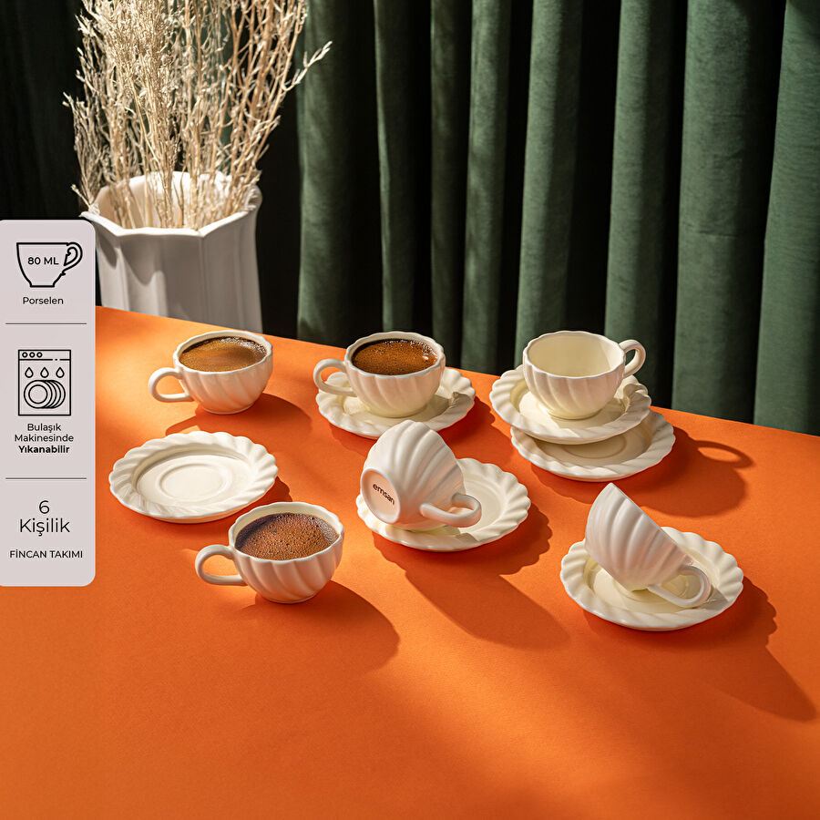 Emsan Sunshine 6'lı Kahve Fincan Takımı 80 ml