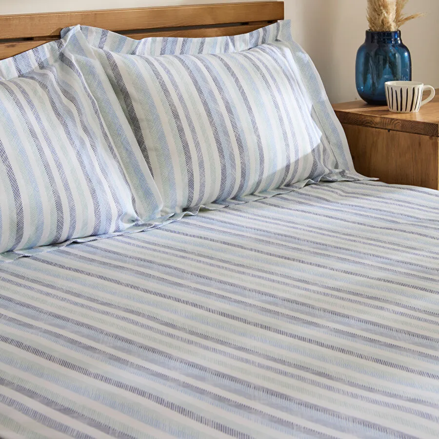 Karaca Home Lenora Çift Kişilik Çarşaf Takımı Indigo