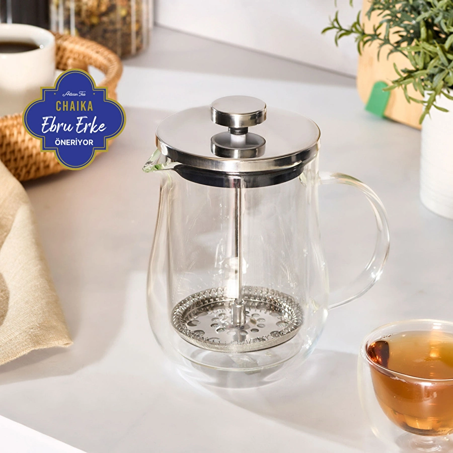 Karaca x Ebru Erke Pia Kiku Çİft Cidarlı French Press 600 ml