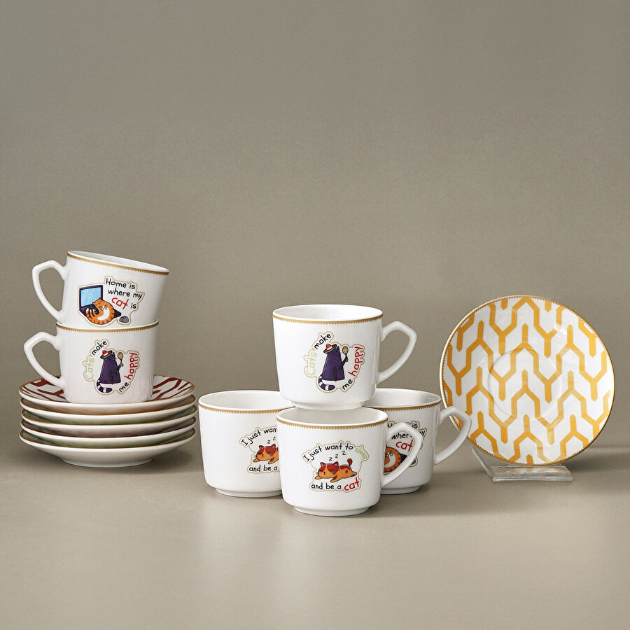 Karaca Bonbon 6 Kişilik Kahve Fincan Takımı 80 ml