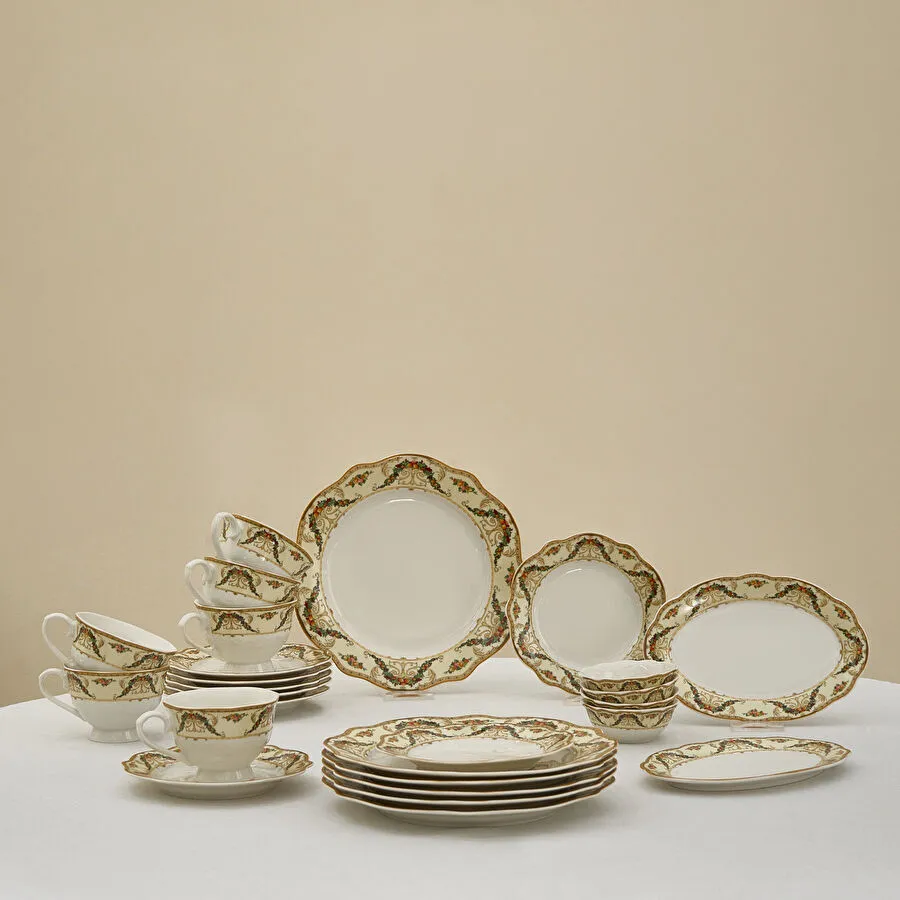 Karaca Forever Bone Orlando 26 Parça 6 Kişilik Kahvaltı Takımı