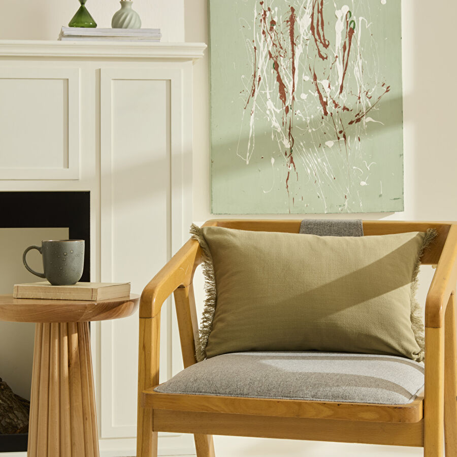 Karaca Home Dipsy Dolgulu Kırlent 35x50 cm Haki