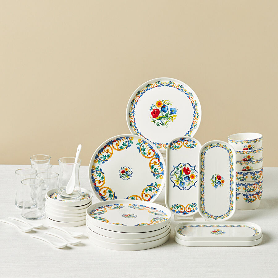 Karaca Stream Bone Vita 34 Parça 6 Kişilik Kahvaltı Takımı