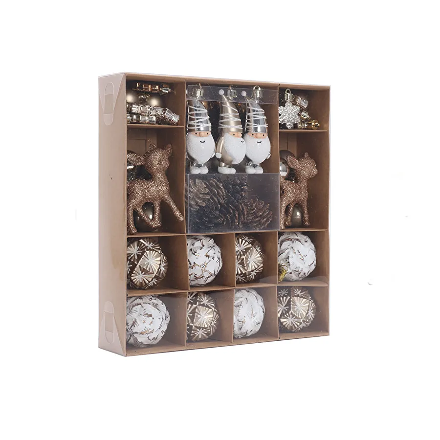 Karaca Home New Year Yılbaşı Bronze 65 Parça Ağaç Süsü Seti