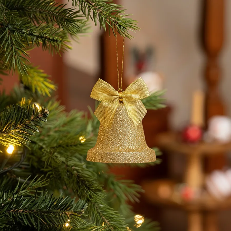 Karaca Home New Year Yılbaşı Bell 4 Parça Ağaç Süsü Seti