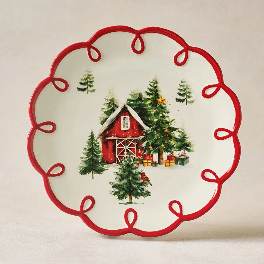 Karca New Year Yılbaşı Cottage Pasta Tabağı 20 cm