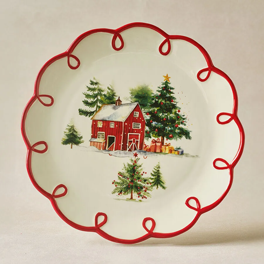 Karaca New Year Yılbaşı Cottage Tatlı Tabağı 14,5 cm