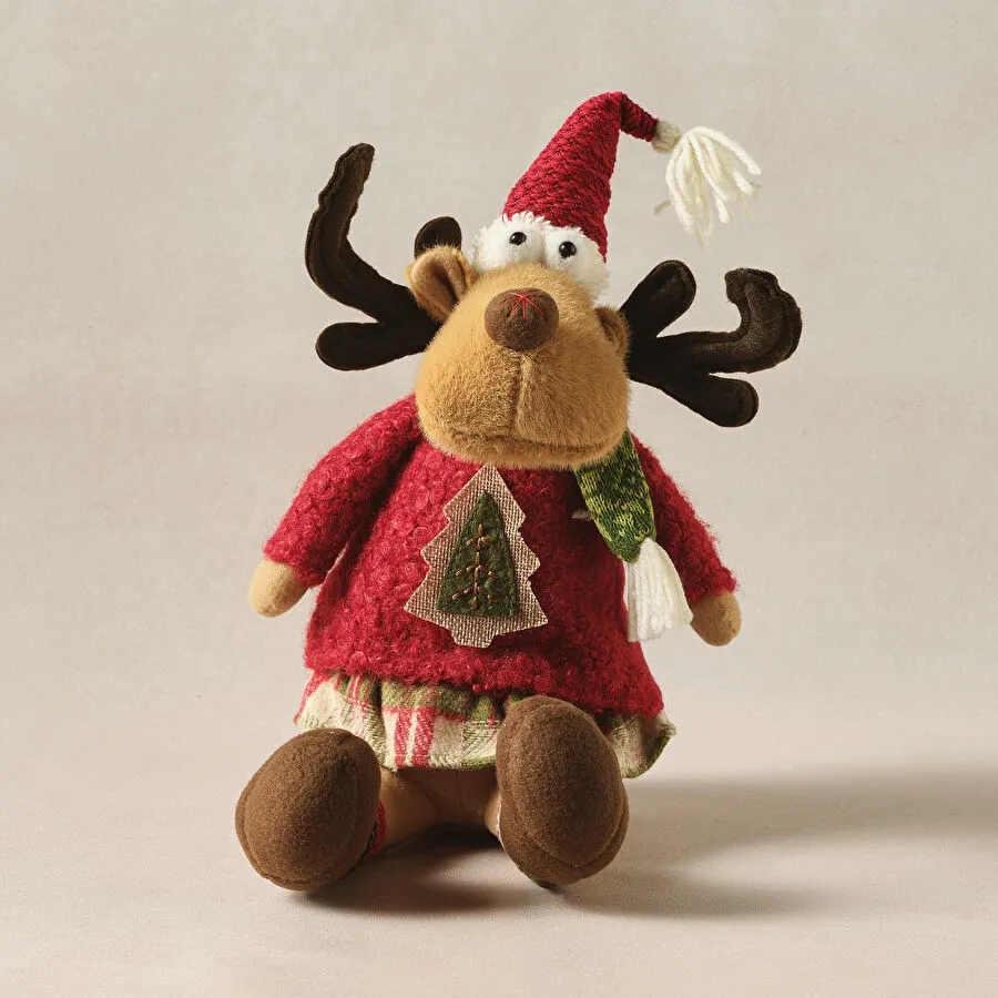 Karaca Home New Year Yılbaşı Henry Reindeer Peluş Obje 16x20x35 cm