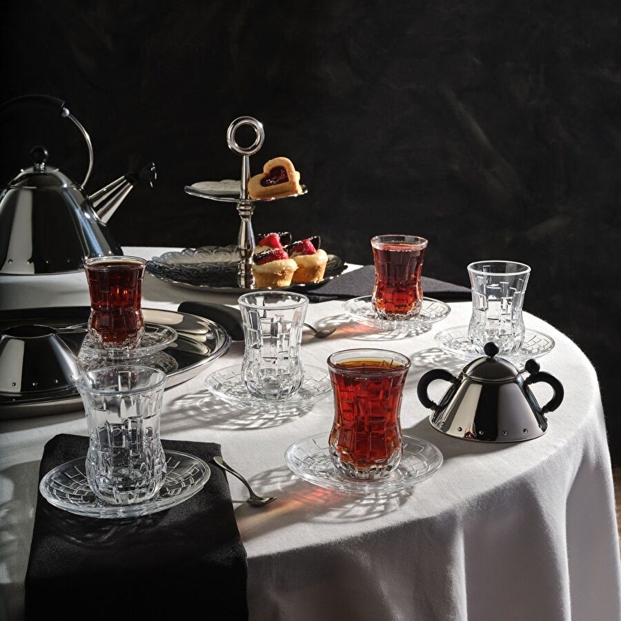 RCR Etna Yüksek Kalite Cam 6'lı Çay Bardak Seti 140 ml