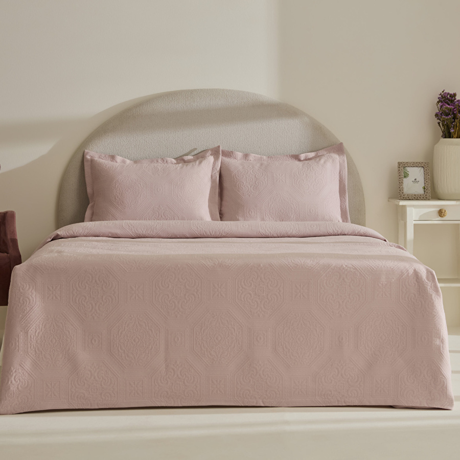 Karaca Home Oriana Çift Kişilik Yatak Örtüsü Takımı Pudra