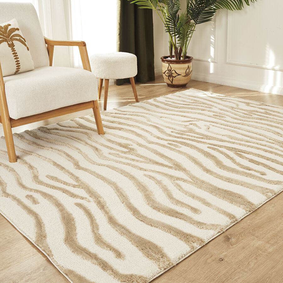 Kaşmir Halı 7/24 Plushy Meknes Bej 50x80 cm