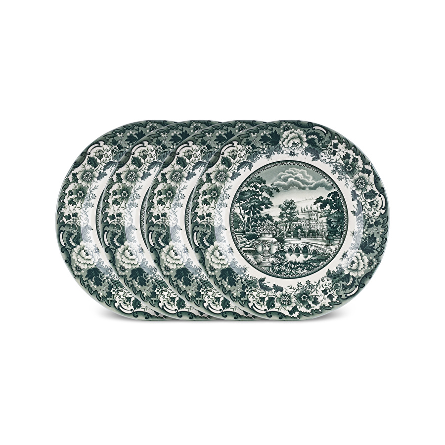 Karaca Old Town 4 Parça Pasta Takımı Yeşil 21 cm