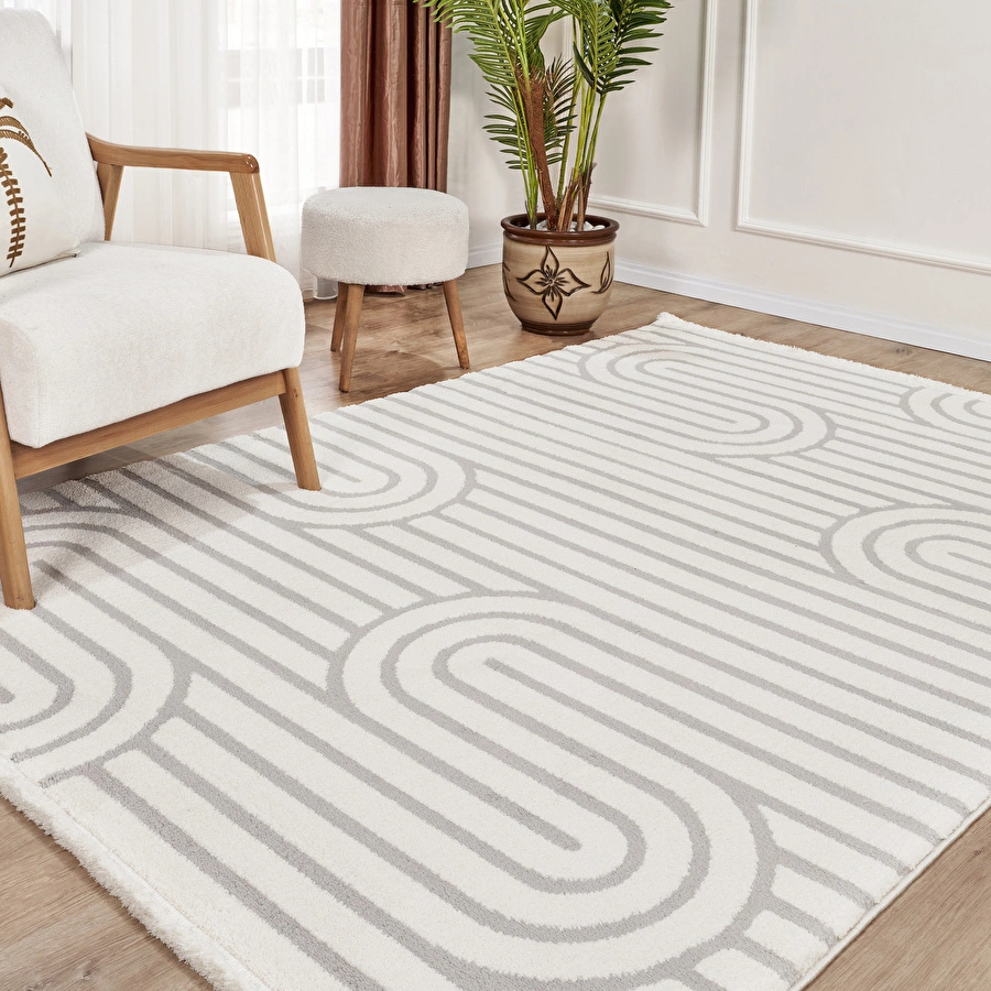 Kaşmir Halı 7/24 Plushy Runa Gray 200x290