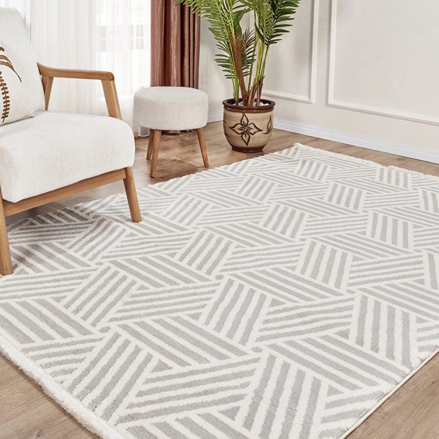 Kaşmir Halı 7/24 Plushy Tova Gray 80x300 cm