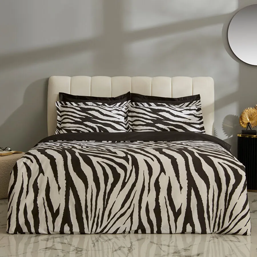 Karaca Home Marimba %100 Pamuk Çift Kişilik Nevresim Takımı Siyah