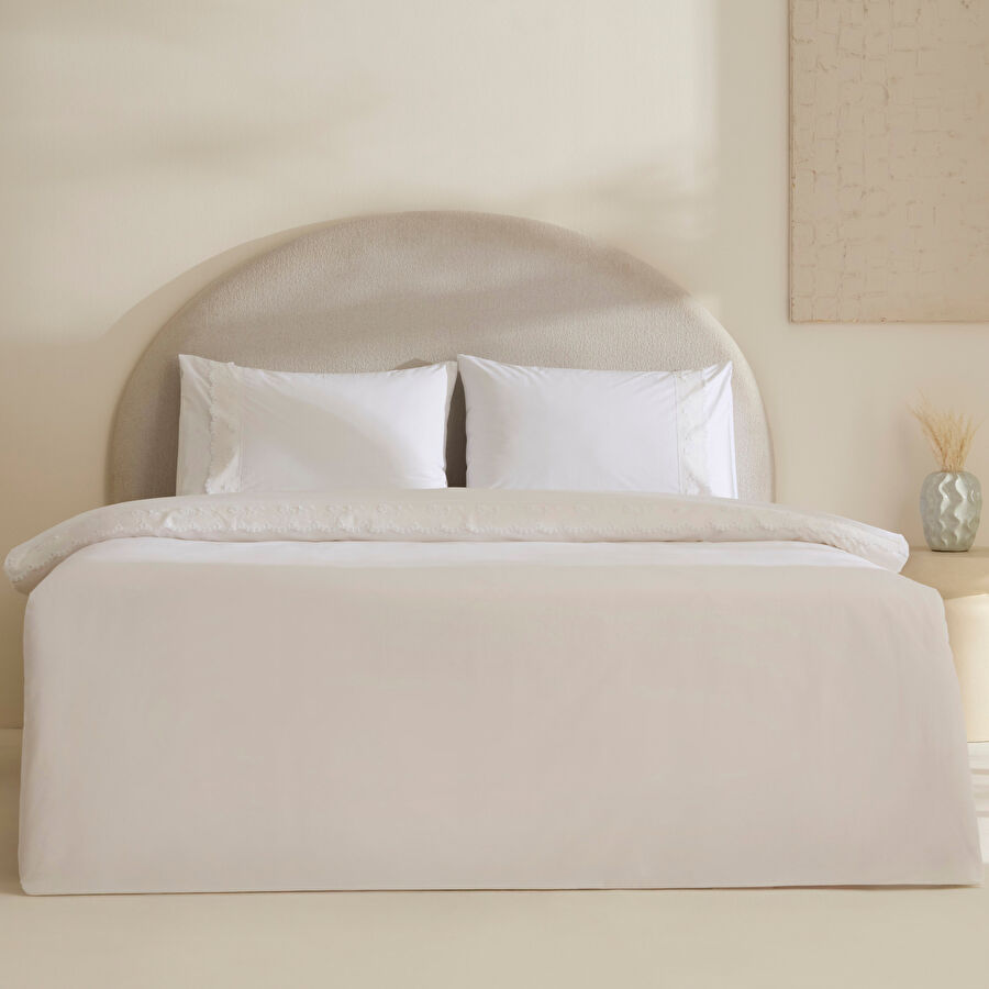 Karaca Home Delvyn %100 Pamuk Çift Kişilik Nevresim Takımı Beyaz