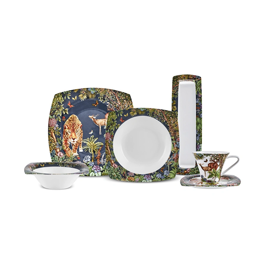 Karaca Fine Pearl Zoo 26 Parça Kahvaltı Seti Kare