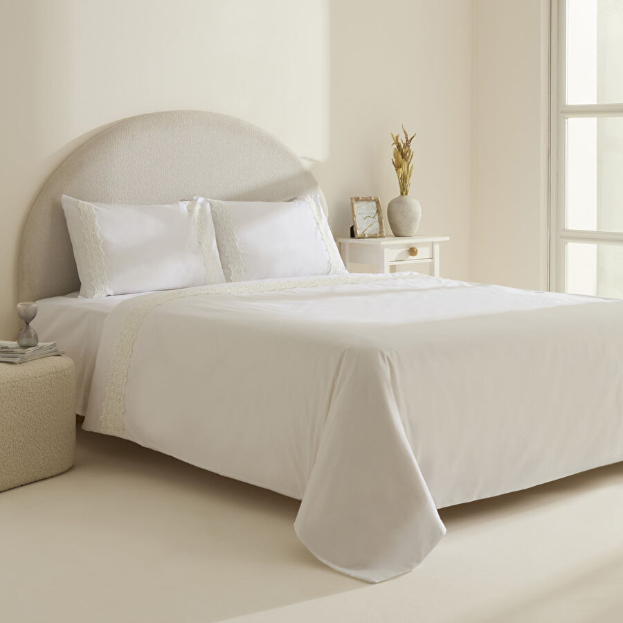 Karaca Home Nuvia Güpürlü Çift Kişilik Nevresim Takımı Beyaz