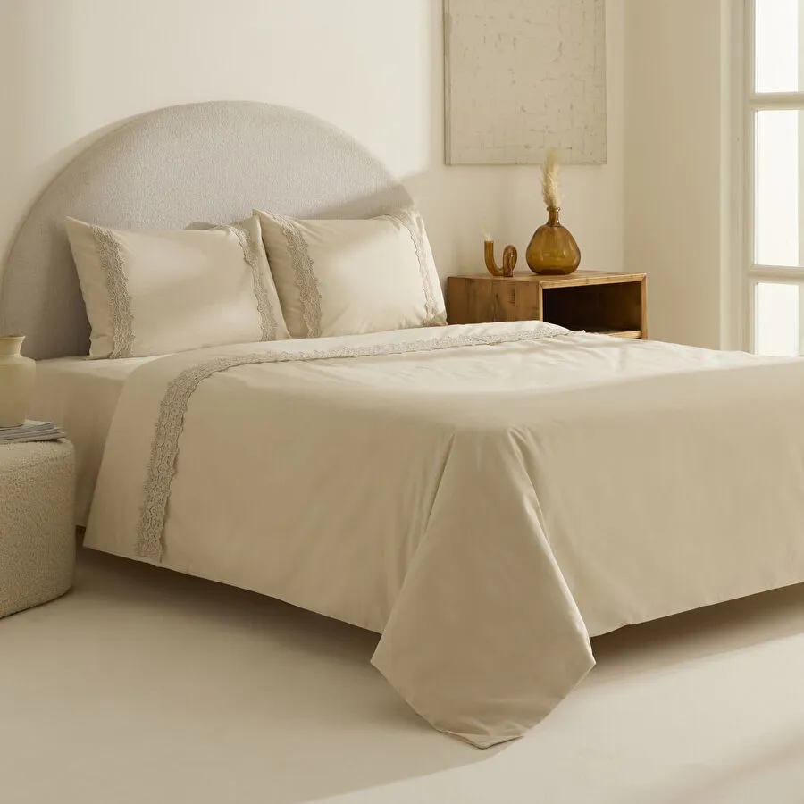 Karaca Home Nuvia Güpürlü Çift Kişilik Nevresin Takımı Bej