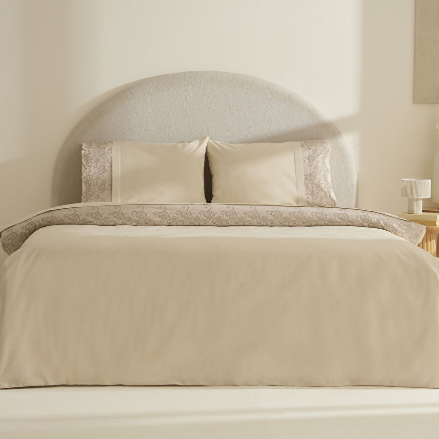 Karaca Home Avenza Brodeli Çift Kişilik Nevresım Takımı Bej
