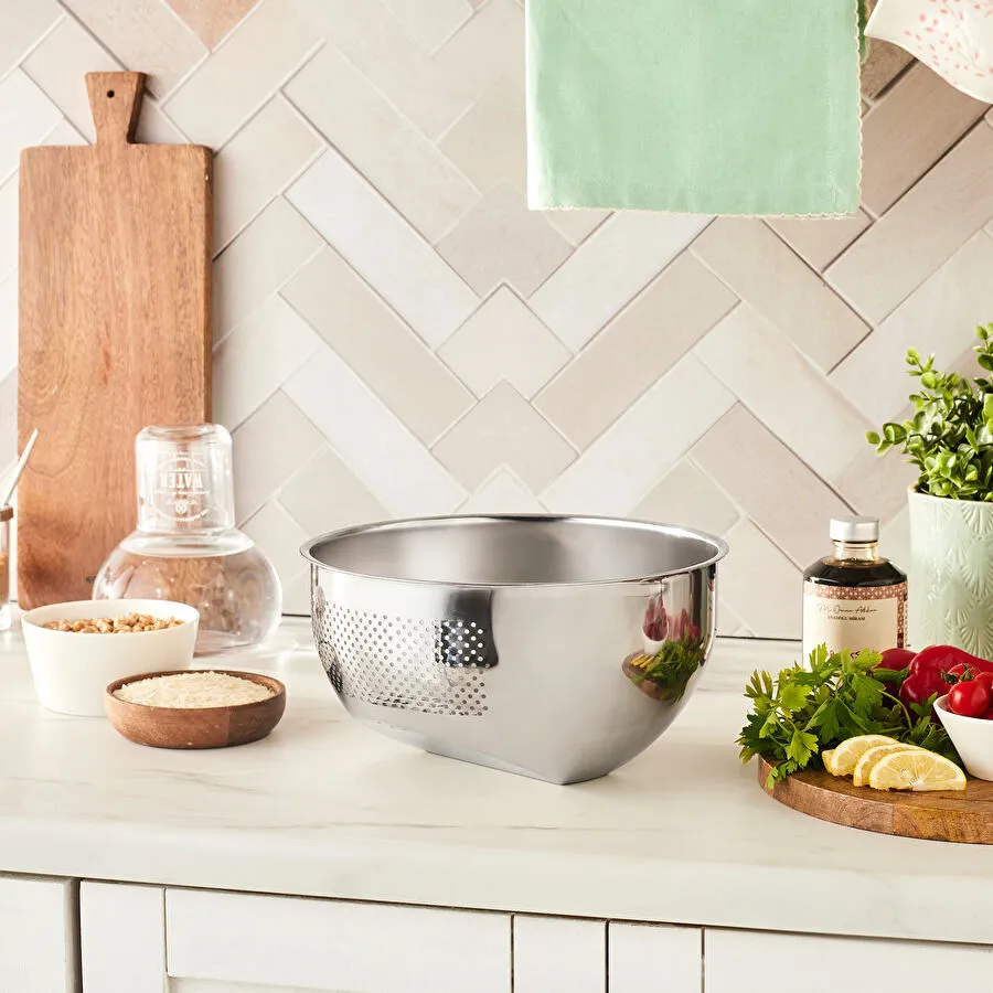 Karaca Mutfaksever Flow Çelik Yıkama ve Süzgeç Kabı 24 cm