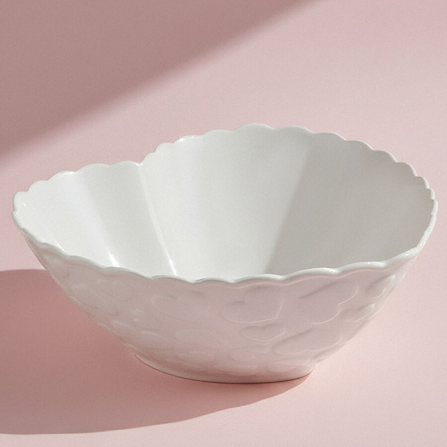 Karaca Pink Love Salata Kasesi Beyaz 23 cm