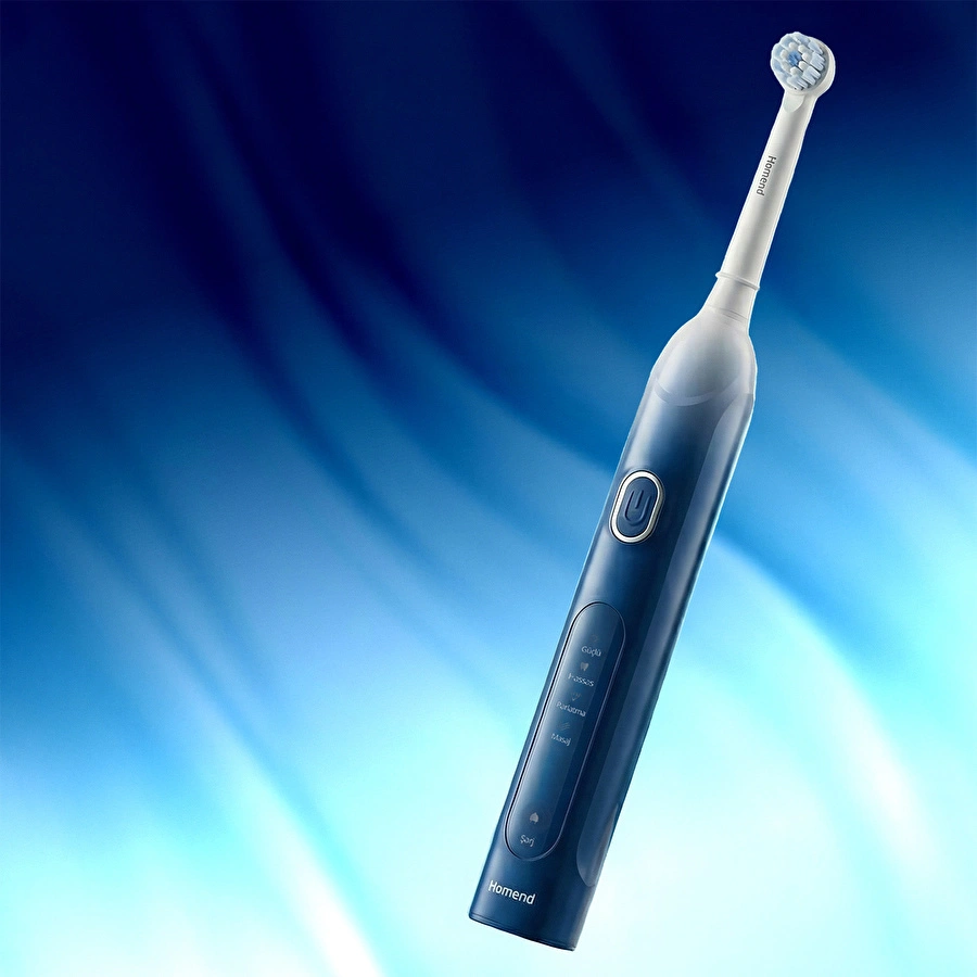 Homend Brushboss 4701H 4 Modlu 21 Gün Kullanım Süreli Akıllı Zamanlayıcılı Şarjlı Diş Fırçası Mavi