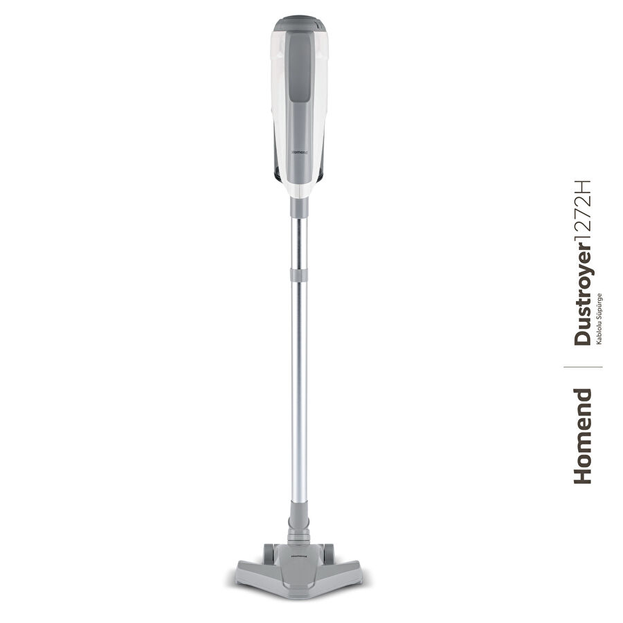 Homend Dustroyer 1272H 2 in 1 Kablolu Dikey Süpürge Beyaz Gri
