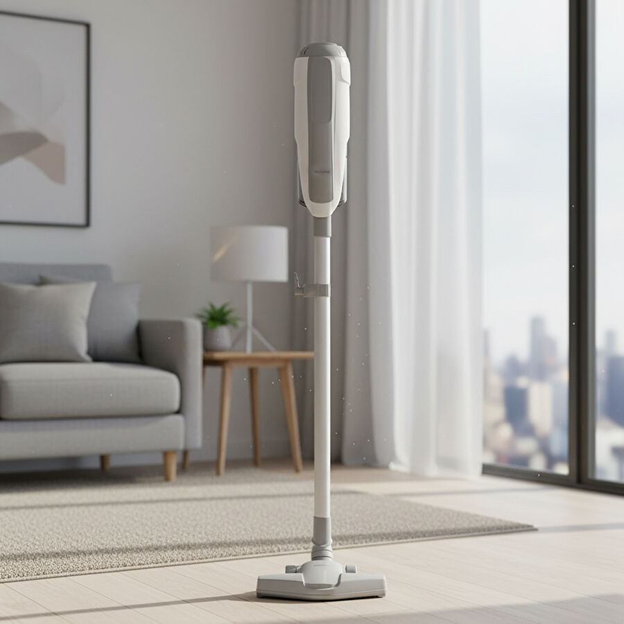 Homend Dustroyer 1272H 2 in 1 Kablolu Dikey Süpürge Beyaz Gri